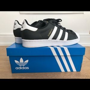 Adidas Black and White Superstar Sneakers